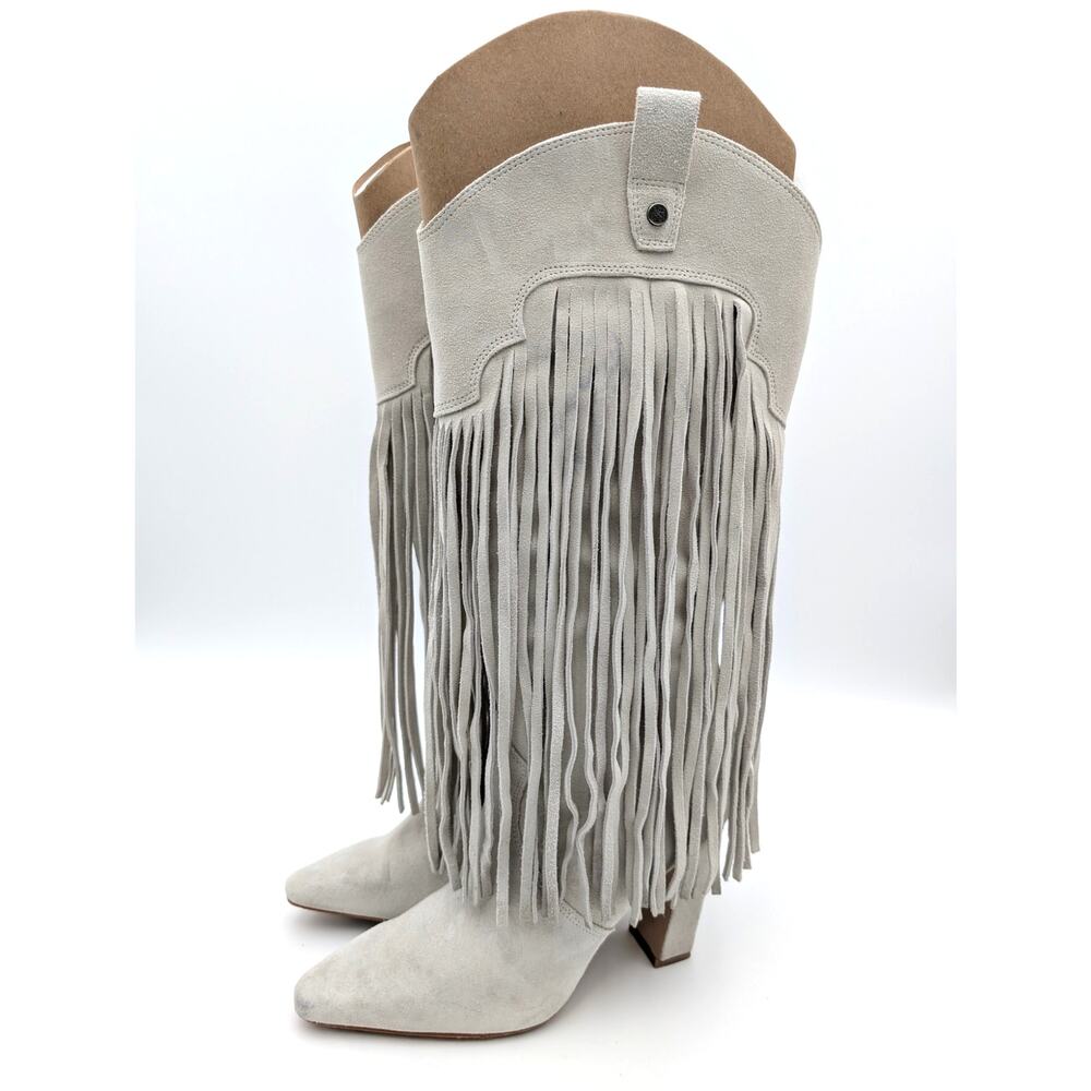 Vince Camuto Shela Pointed Toe Western Boots Women's Natural Size US6.5M EU37